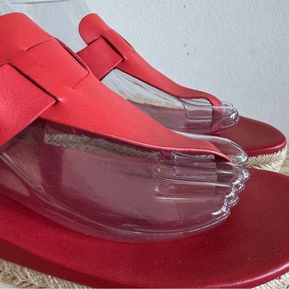 Vince Red Flint Platform Thong Espadrille Leather
 Sandals size 9M - Picture 3 of 9
